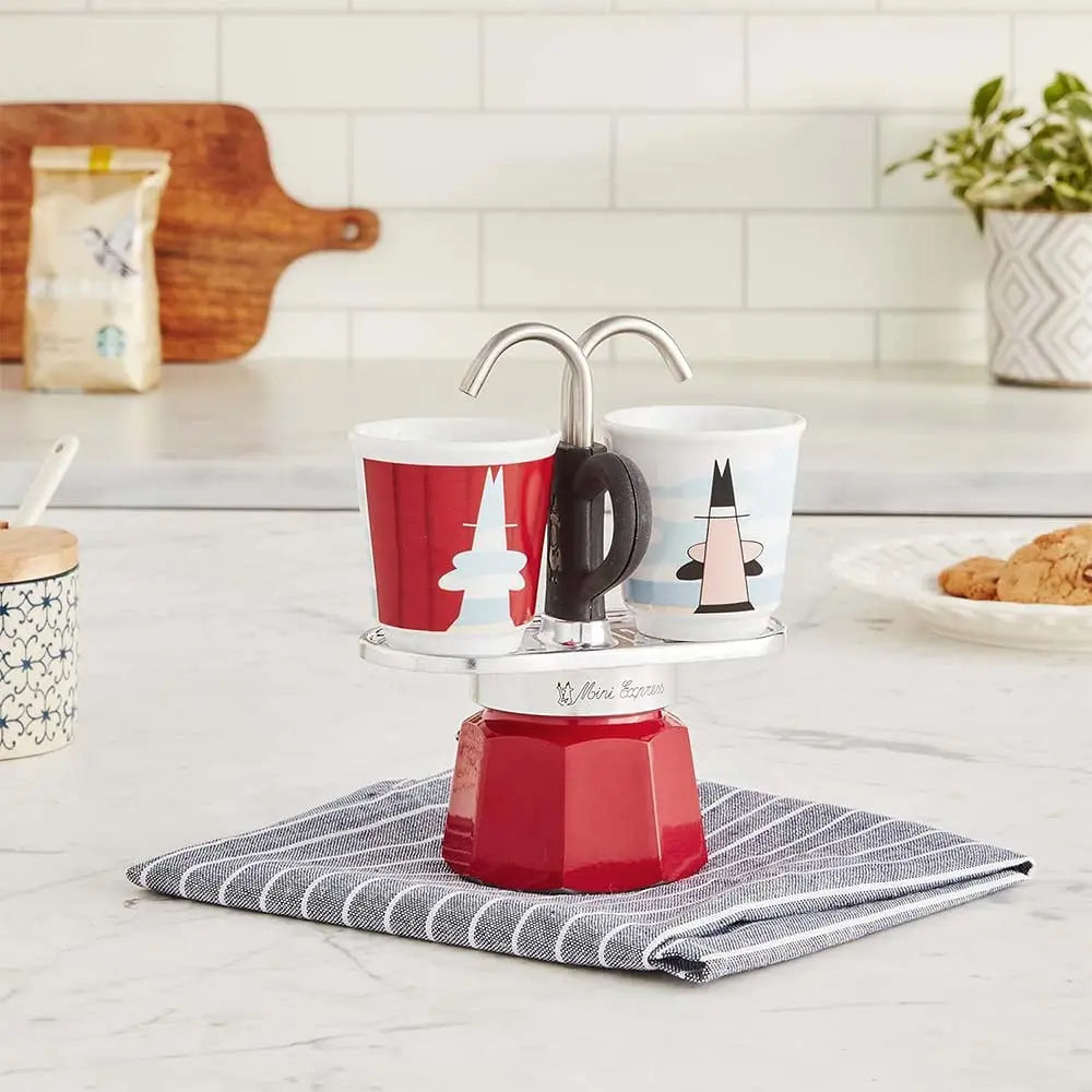 BIALETTI SET MINI 2 TAZZE MAGRITE + 2 BICCHIERI