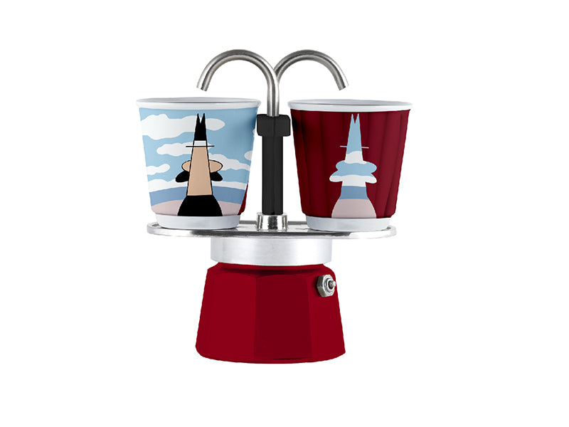 BIALETTI SET MINI 2 TAZZE MAGRITE + 2 BICCHIERI