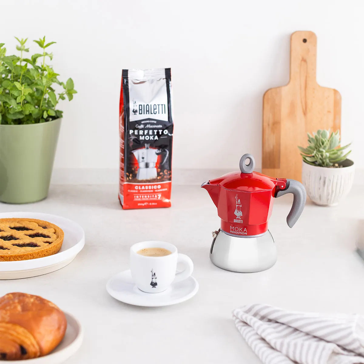 MOKA BIALETTI INDUCTION 4 TAZZE ROSSA