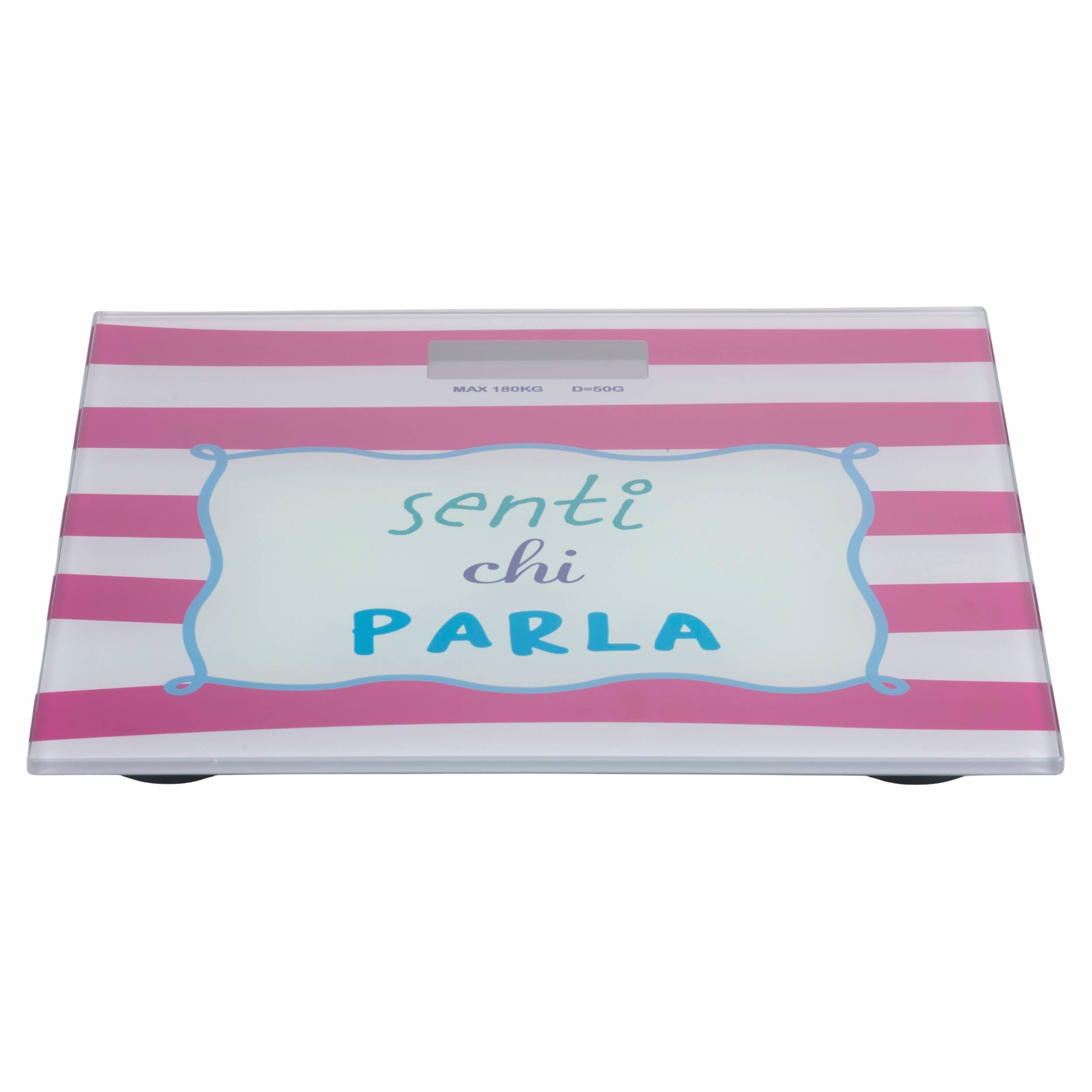 More Amor – Bilancia Pesapersone Digitale | Righe Rosa e Fucsia