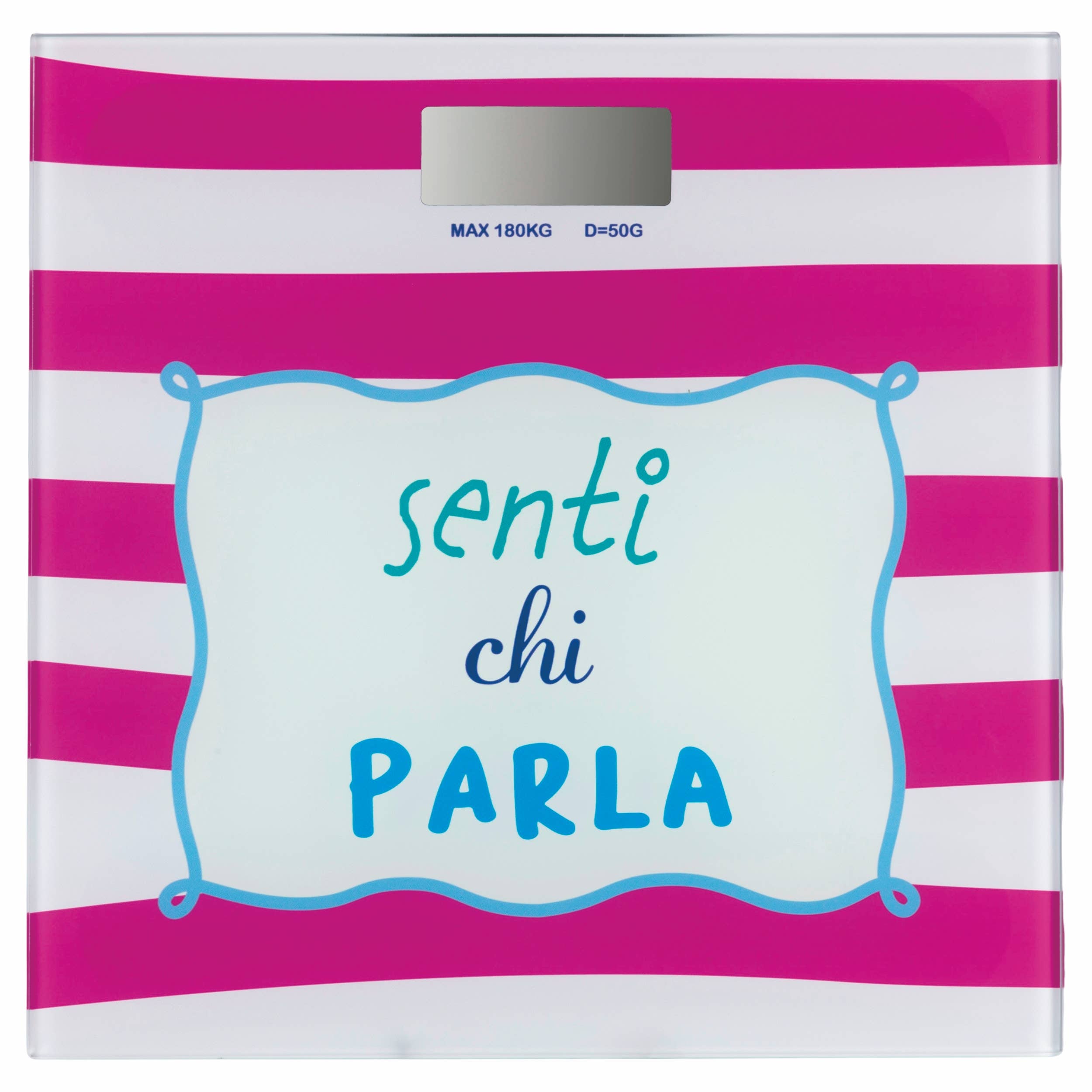 More Amor – Bilancia Pesapersone Digitale | Righe Rosa e Fucsia