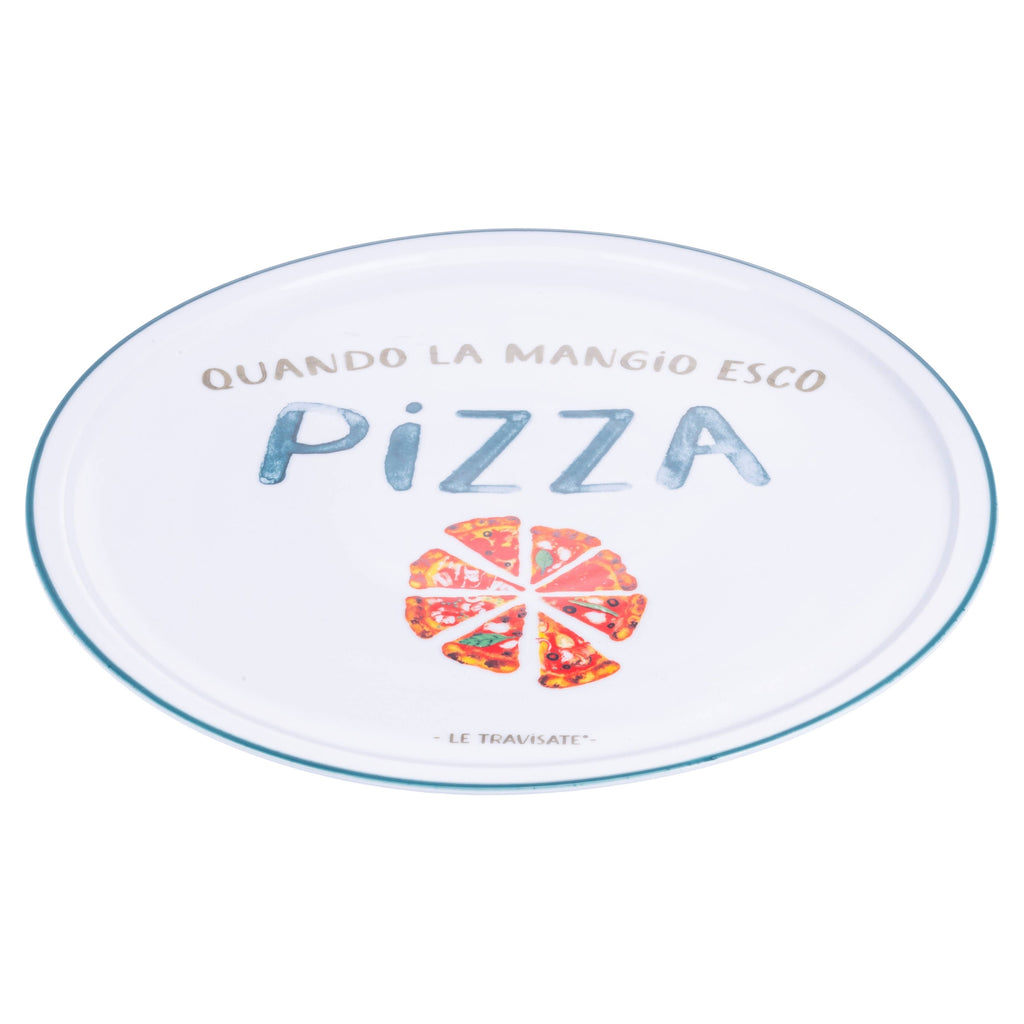 Le Travisate – Piatto Pizza in Porcellana Ø 33 cm | 3 Scritte Assortite