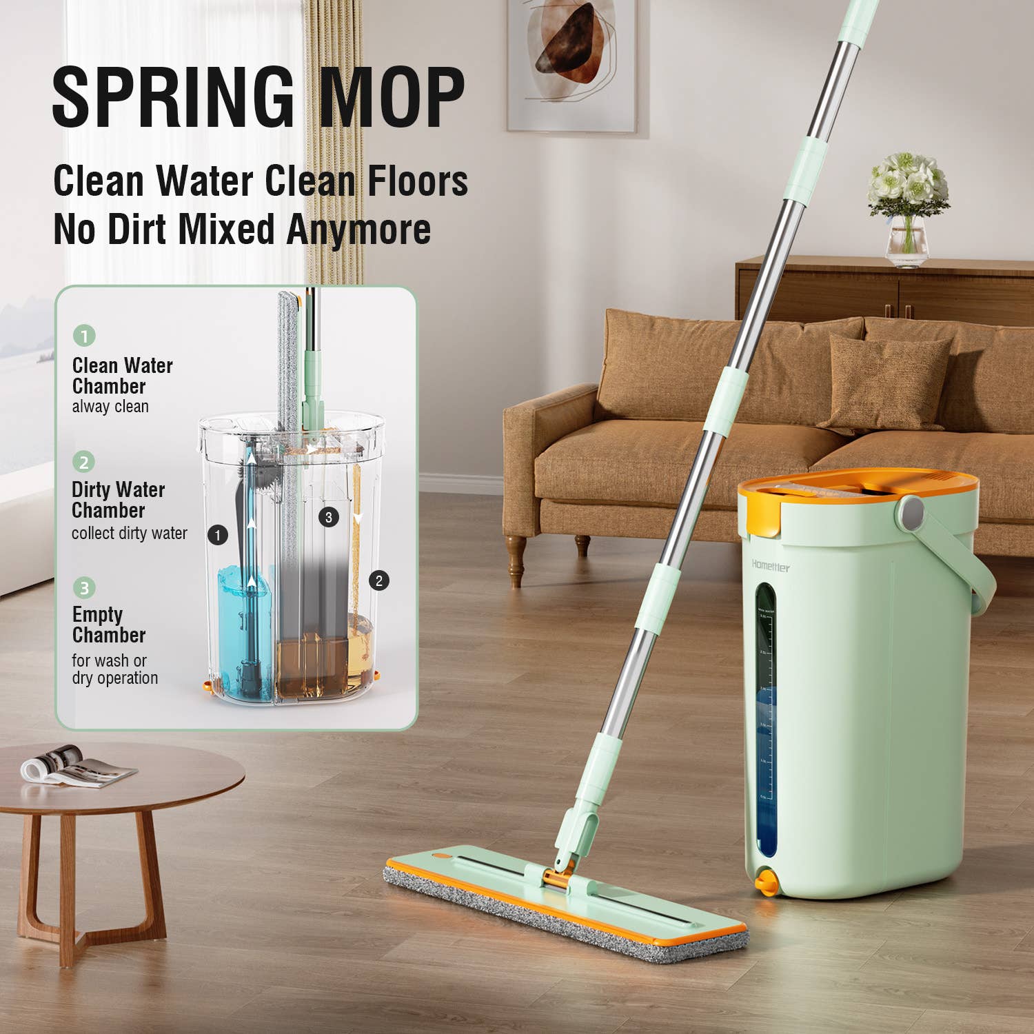 Floormy Urban City Mop – Mocio piatto con separazione dell'acqua pulita
