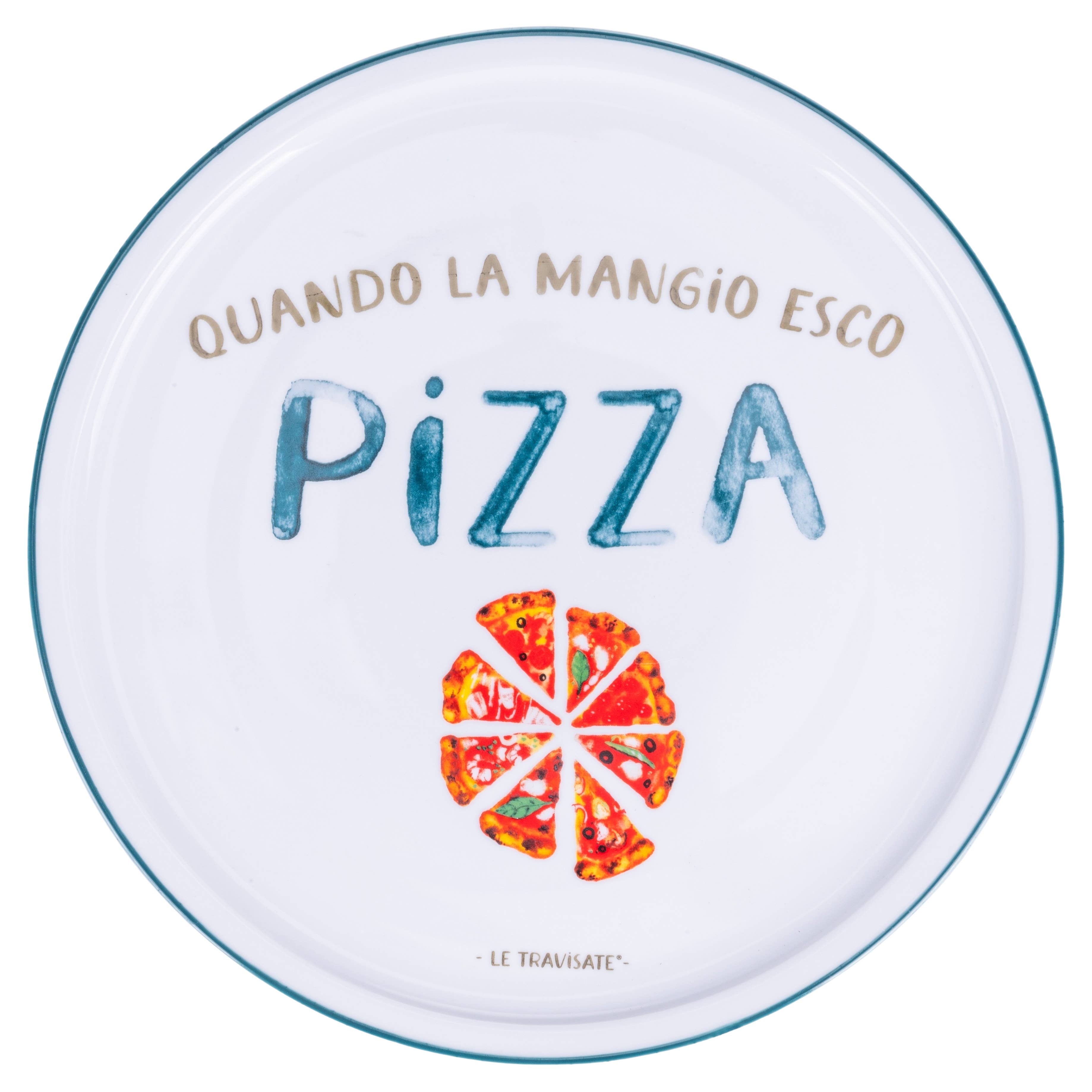 Le Travisate – Piatto Pizza in Porcellana Ø 33 cm | 3 Scritte Assortite