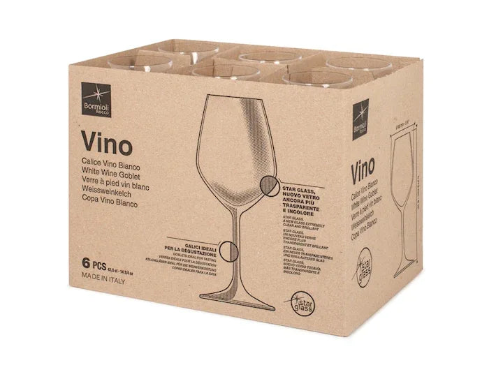 Calice vetro vino bianco cl.43,5 6 pezzi - MaLu Casa Più
