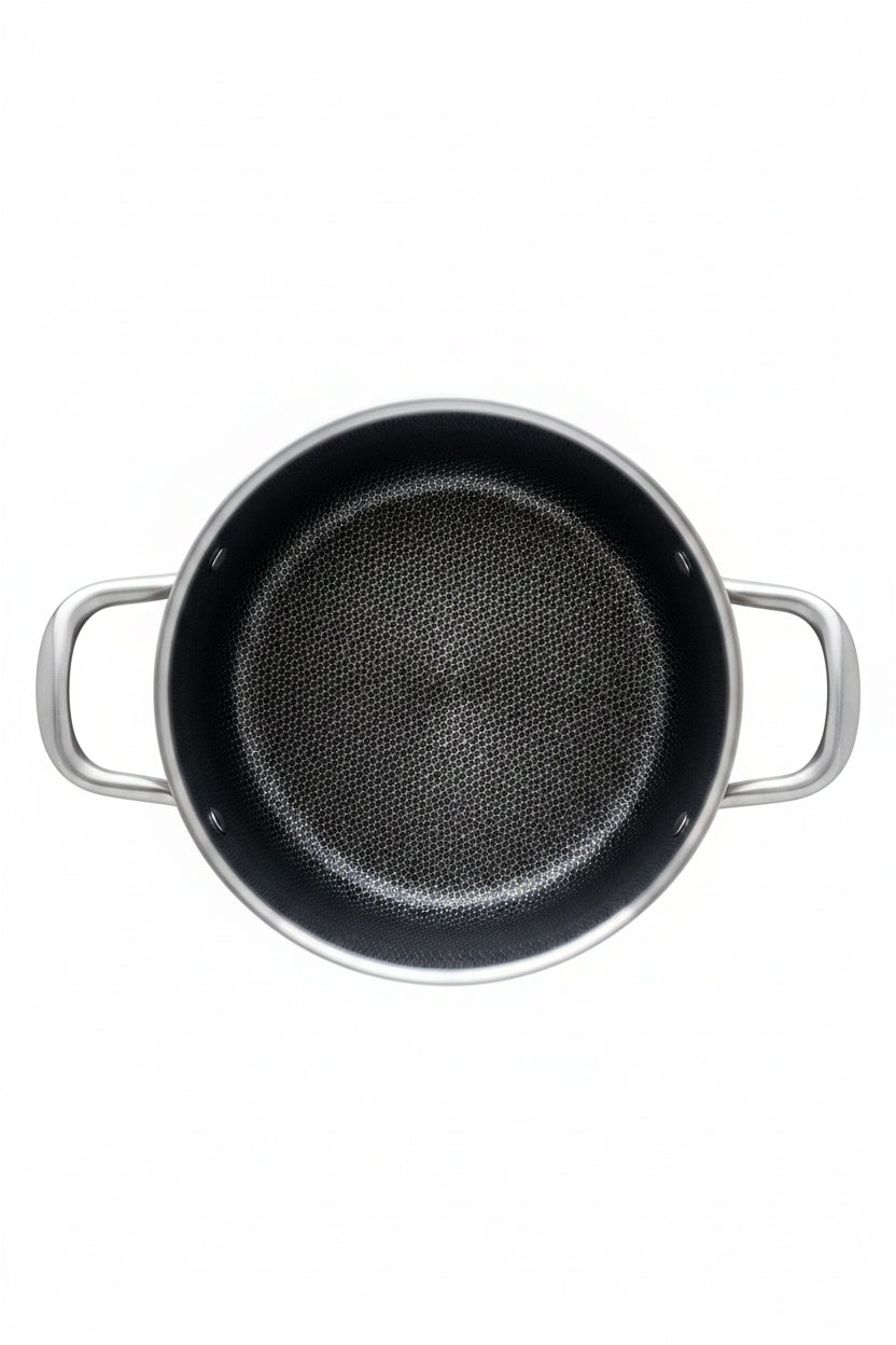 CASSERUOLA MEISTERHAUS antiaderente nido d'ape acciaio inox con coperchio