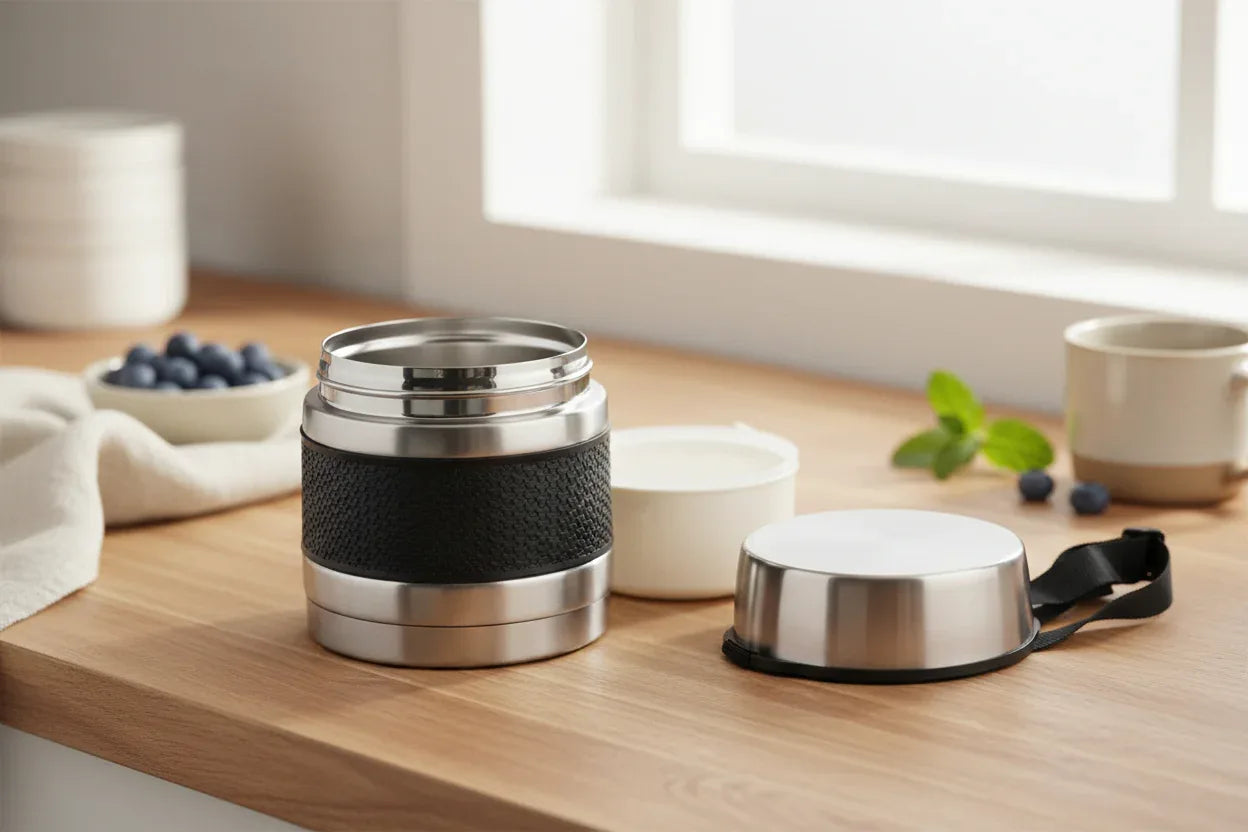 Porta vivande termico inox 18/10 2 scomparti Lt.0,75 - MaLu Casa Più