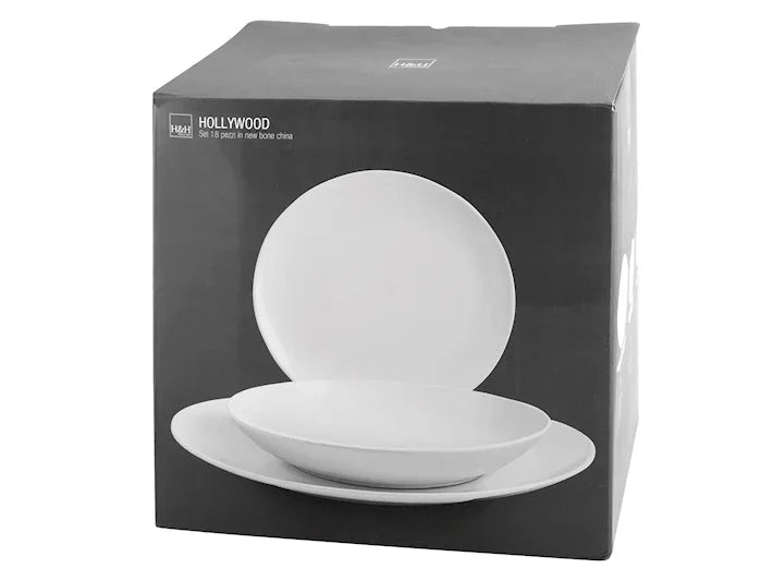 Servizio tavola 18pz in ceramica New Bone China Holliwood - MaLu Casa Più