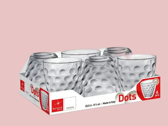Bicchiere vetro Dots di Bormioli 6 pezzi - MaLu Casa Più