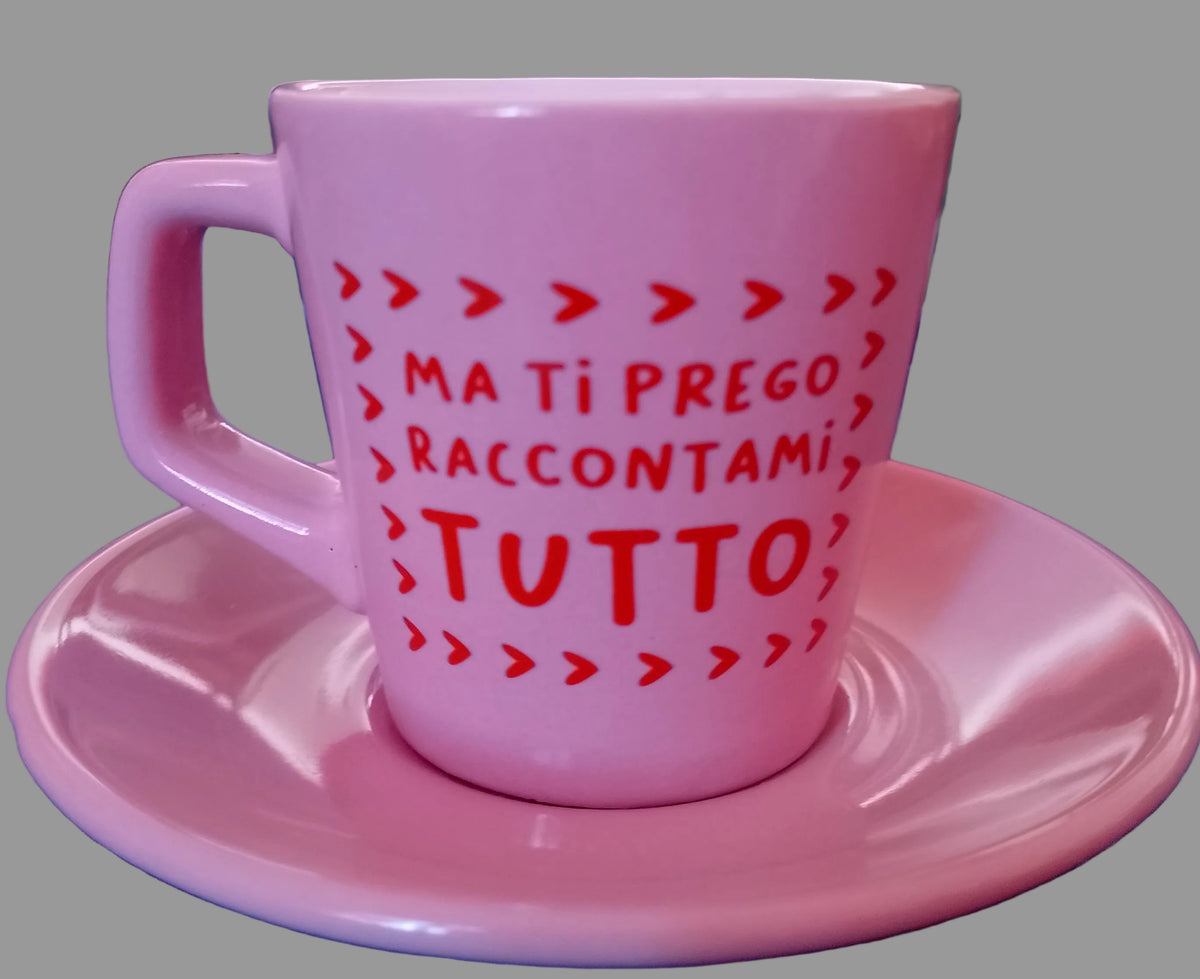 SET 6 TAZZINE CON PIATTINO E STAND