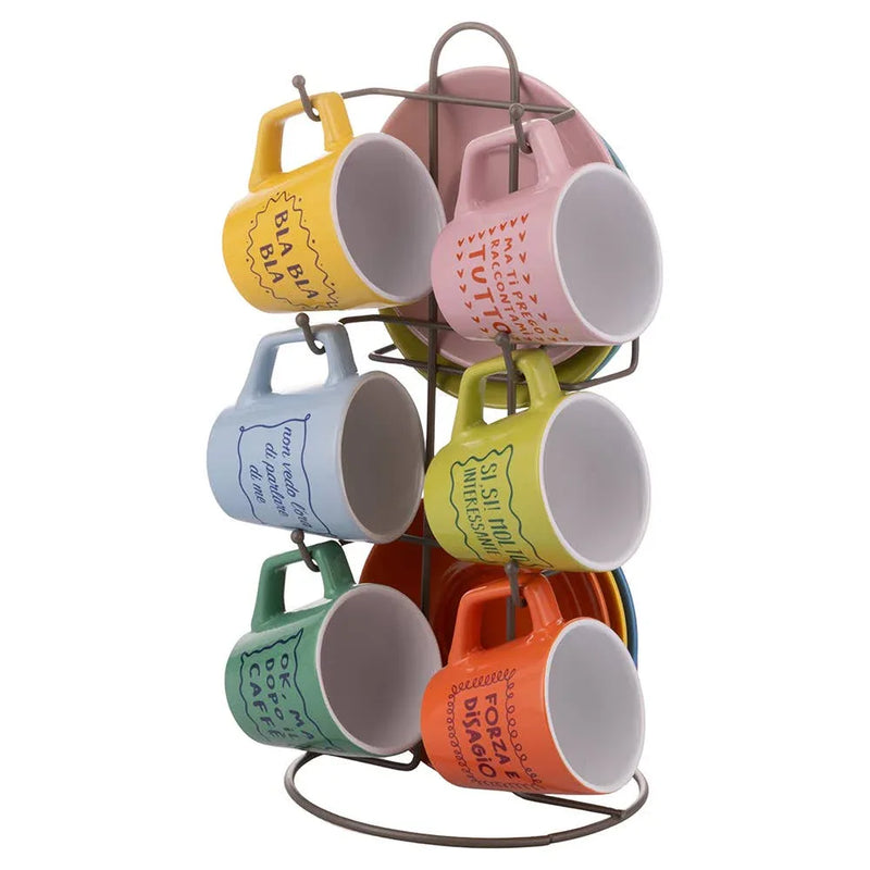 SET 6 TAZZINE CON PIATTINO E STAND - MaLu Casa Più