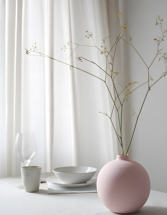 Vaso in ceramica rosa