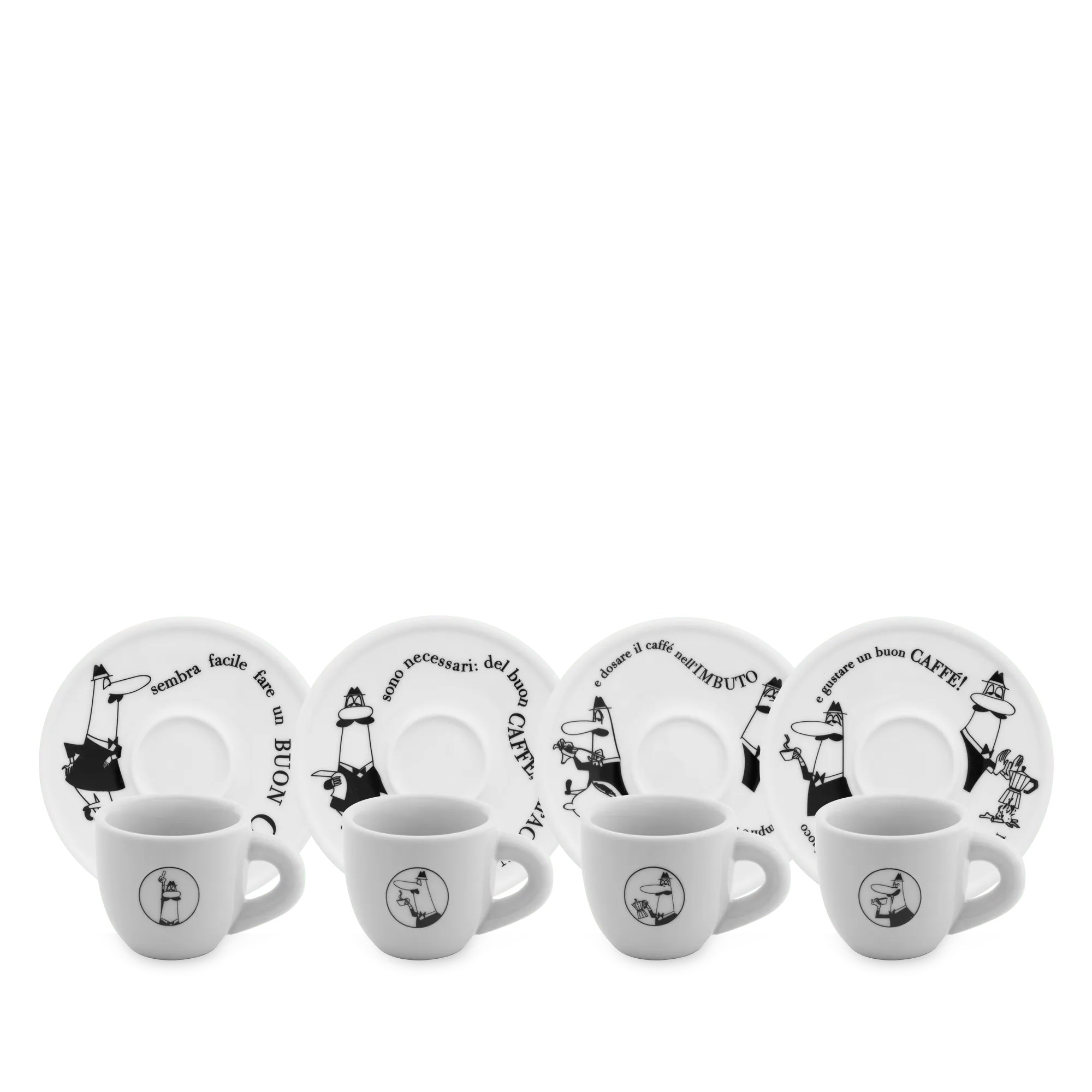 Set 4 tazzine moka carosello