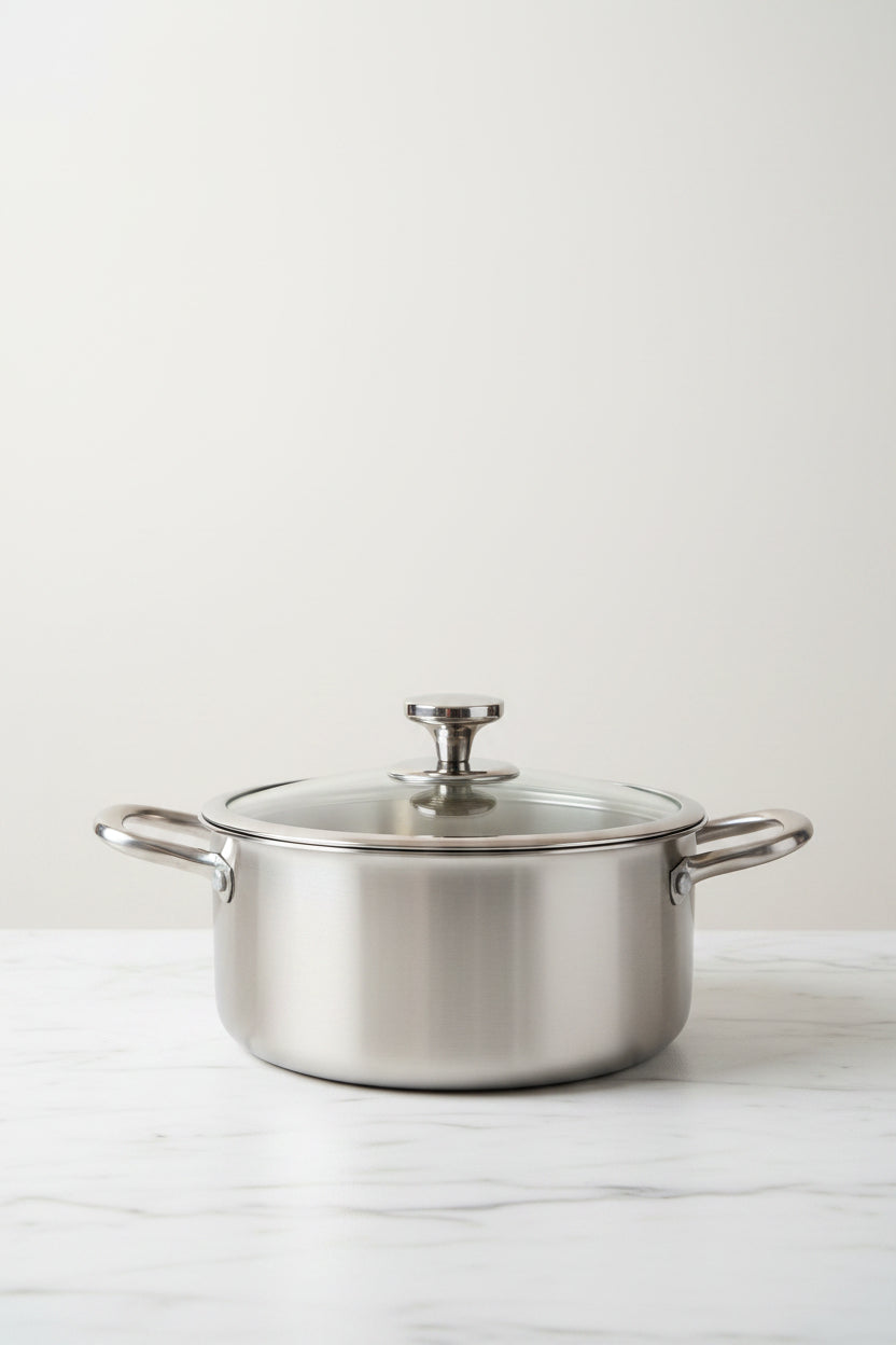 CASSERUOLA MEISTERHAUS antiaderente nido d'ape acciaio inox con coperchio
