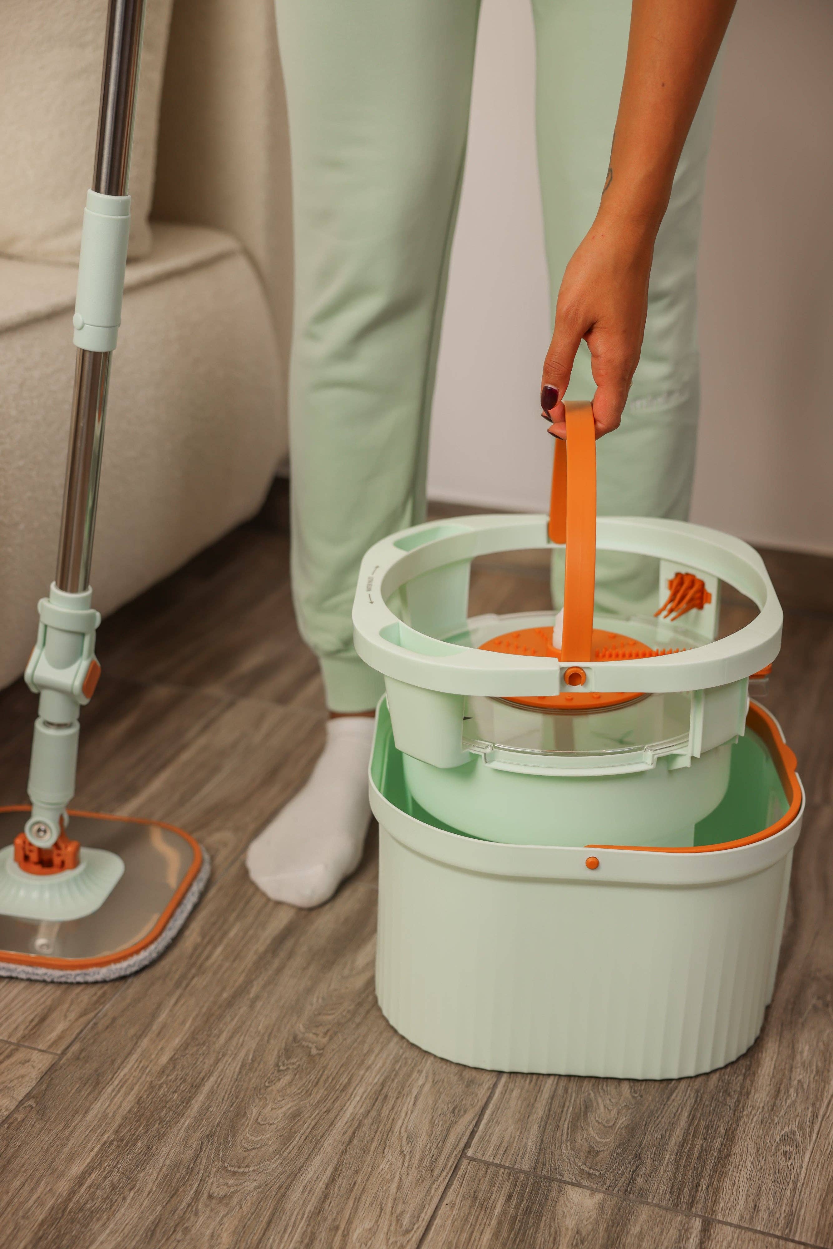 Mop piatto Floormy Urban Avenue – Pulizia con secchio a doppia vasca