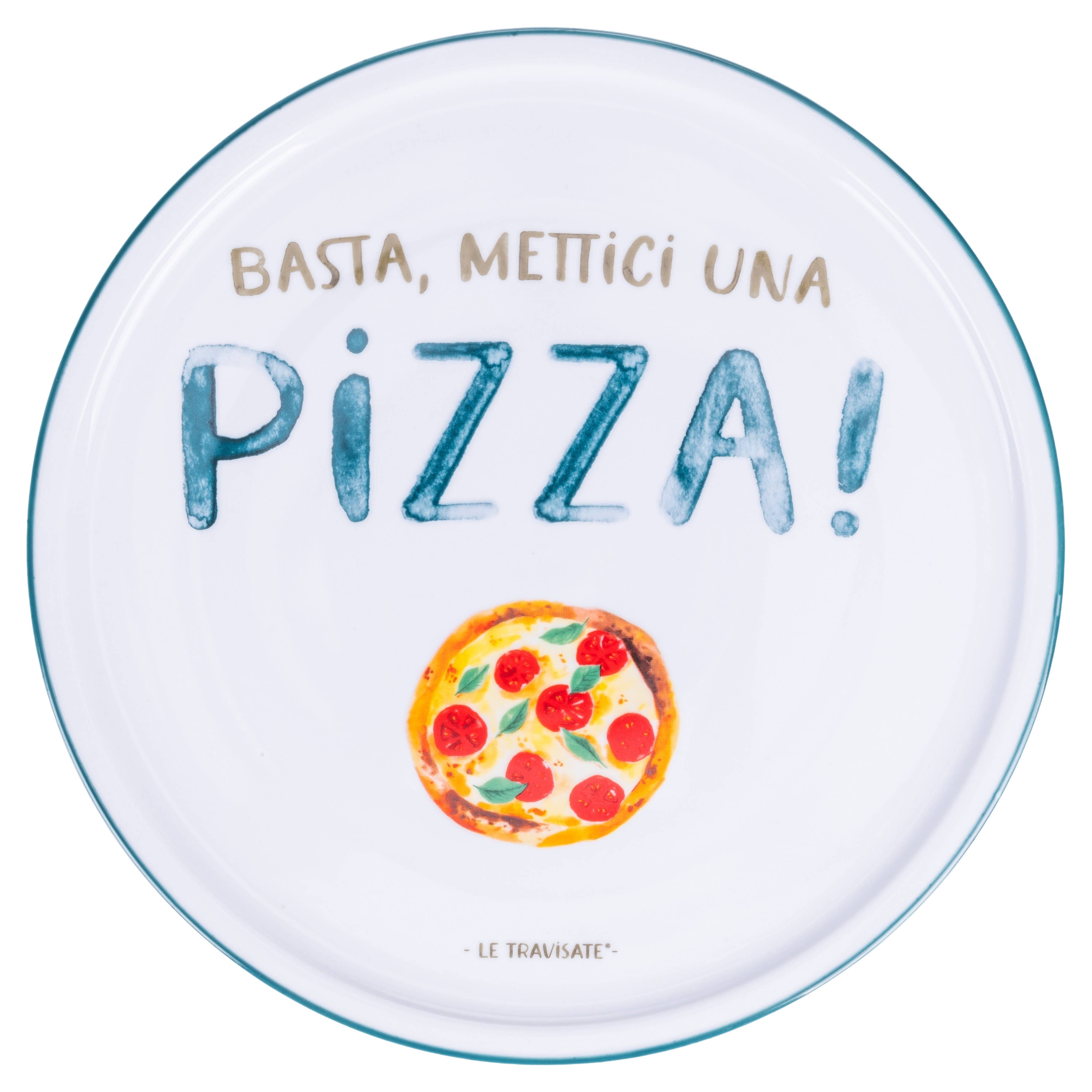 Le Travisate – Piatto Pizza in Porcellana Ø 33 cm | 3 Scritte Assortite