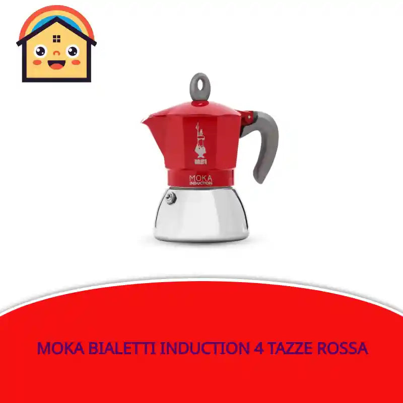 MOKA BIALETTI INDUCTION 4 TAZZE ROSSA by@Outfy