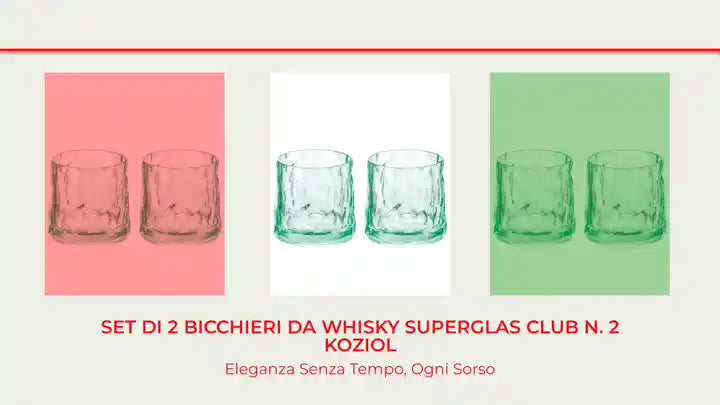 Set di 2 bicchieri da whisky SUPERGLAS CLUB n. 2 Koziol by@Outfy
