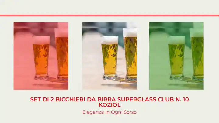 Set di 2 bicchieri da birra Superglass CLUB n. 10 Koziol by@Outfy