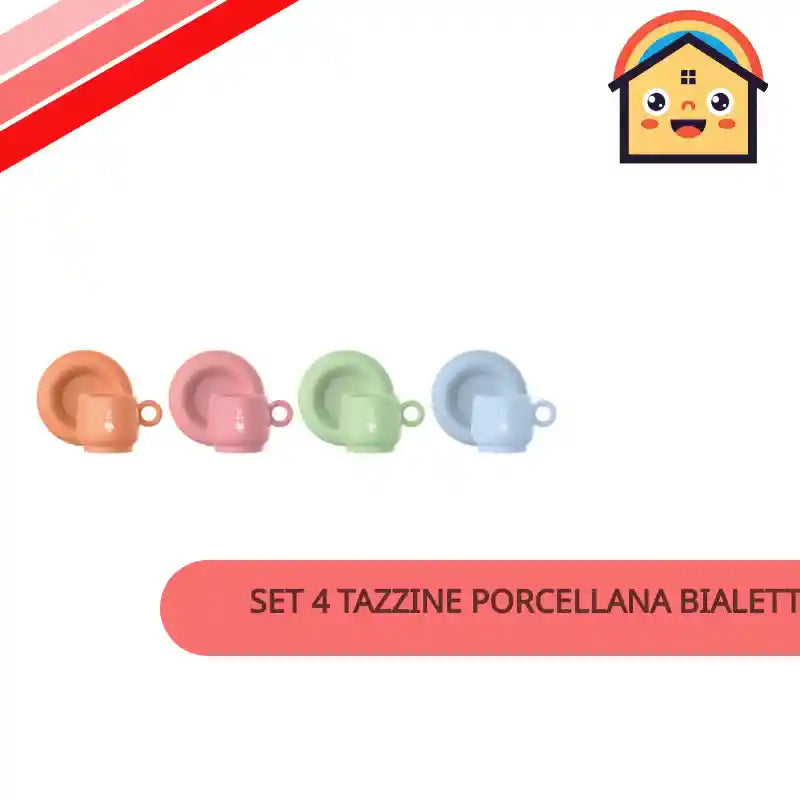 SET 4 TAZZINE PORCELLANA BIALETTI by@Outfy