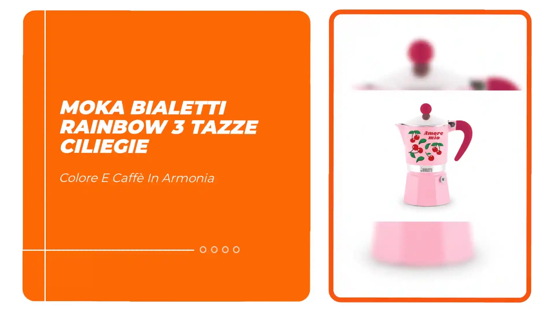 MOKA BIALETTI RAINBOW 3 TAZZE CILIEGIE by@Outfy