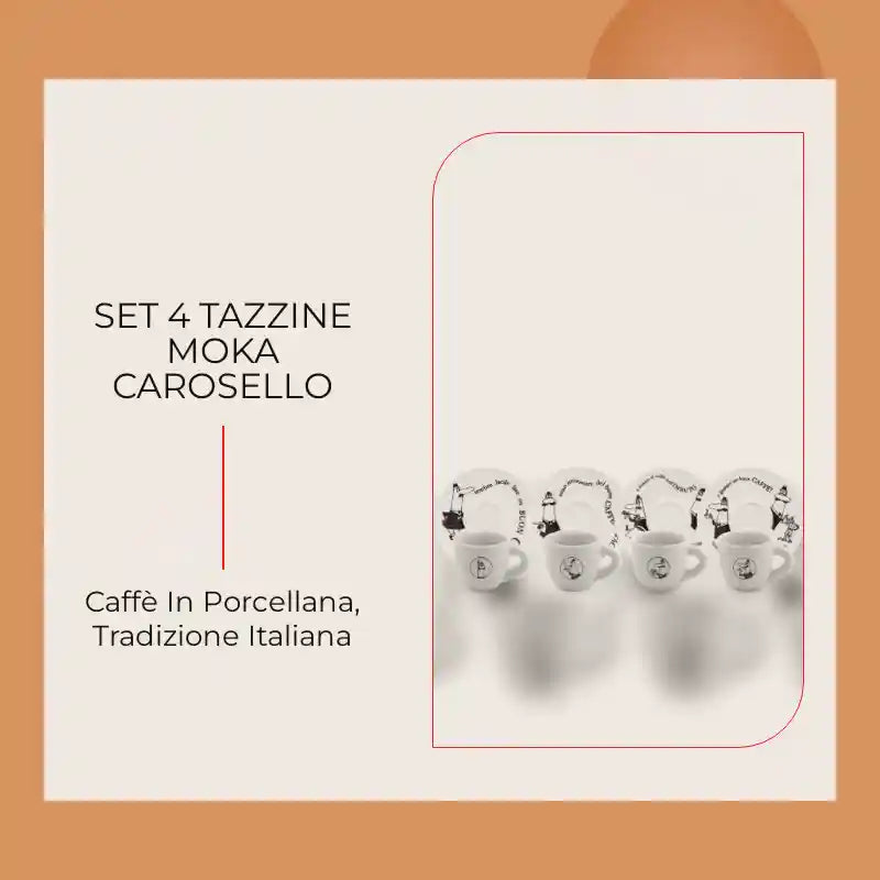 Set 4 tazzine moka carosello by@Outfy