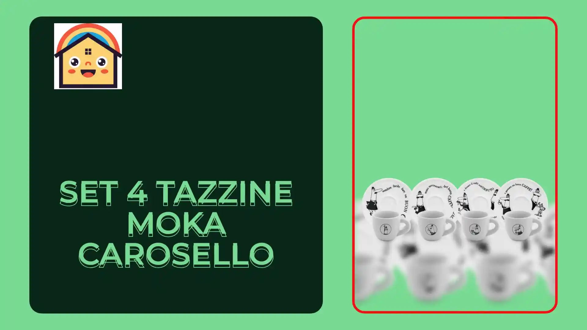 Set 4 tazzine moka carosello by@Outfy