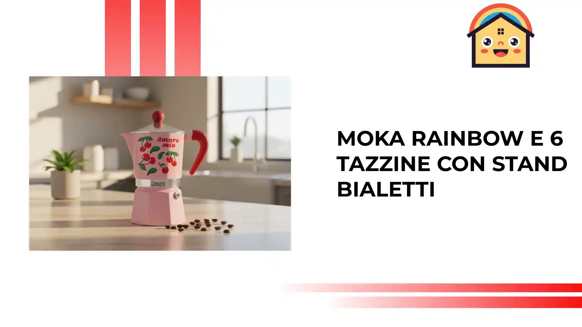 MOKA RAINBOW E 6 TAZZINE CON STAND BIALETTI by@Outfy