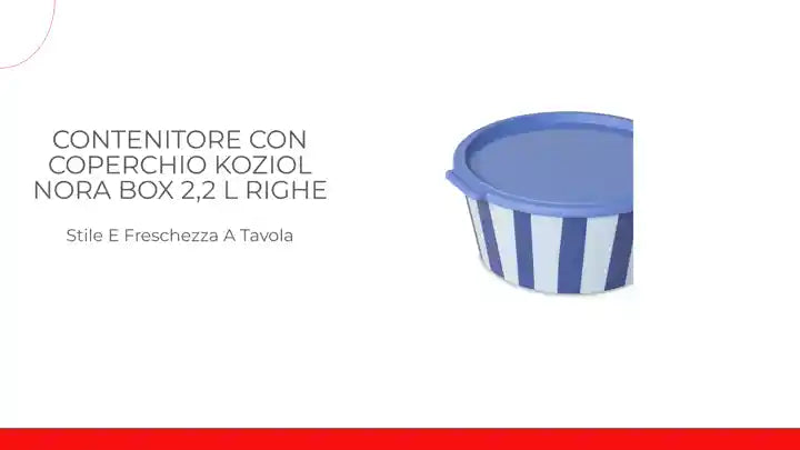 Contenitore con coperchio Koziol NORA BOX 2,2 l RIGHE by@Outfy
