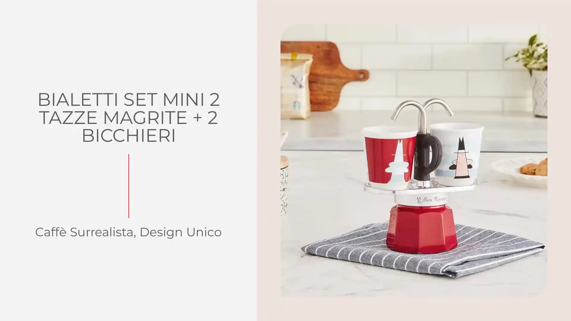 BIALETTI SET MINI 2 TAZZE MAGRITE + 2 BICCHIERI by@Outfy