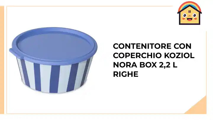 Contenitore con coperchio Koziol NORA BOX 2,2 l RIGHE by@Outfy