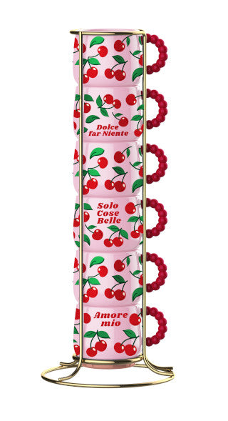 set tazzine caffè Bialetti ciliegie